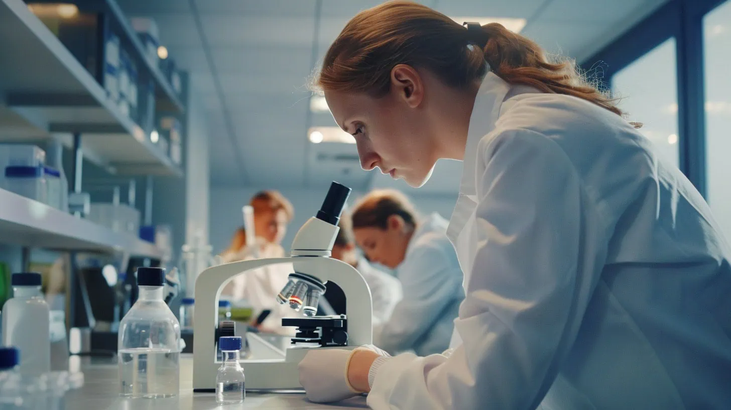 Cc4863 A Team Of Female Doctors In A Lab One Woman Is Looking I 3d22f16d B683 443e B9be 7107a9e431c2